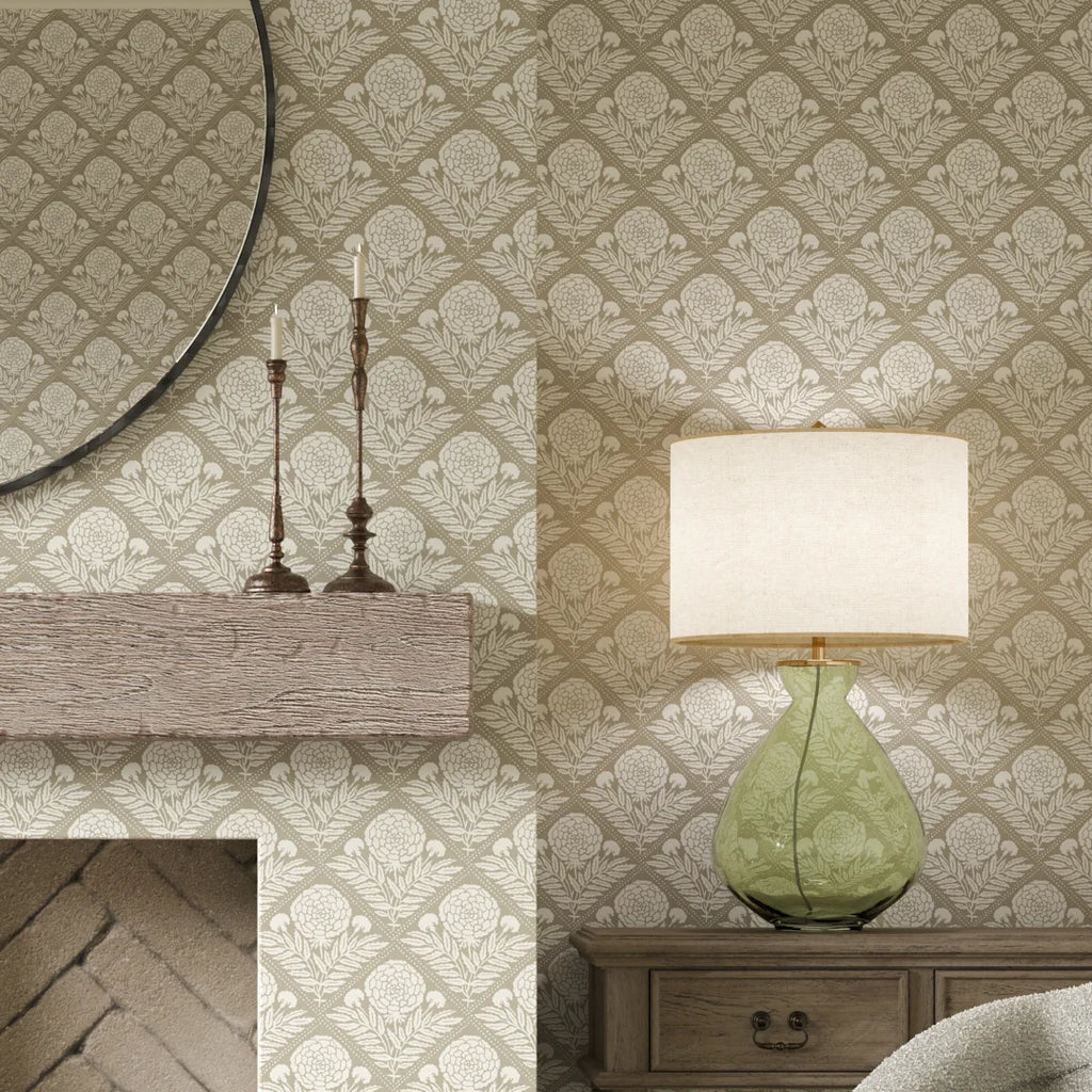 Garden Tapestry Wallpaper in Taupe