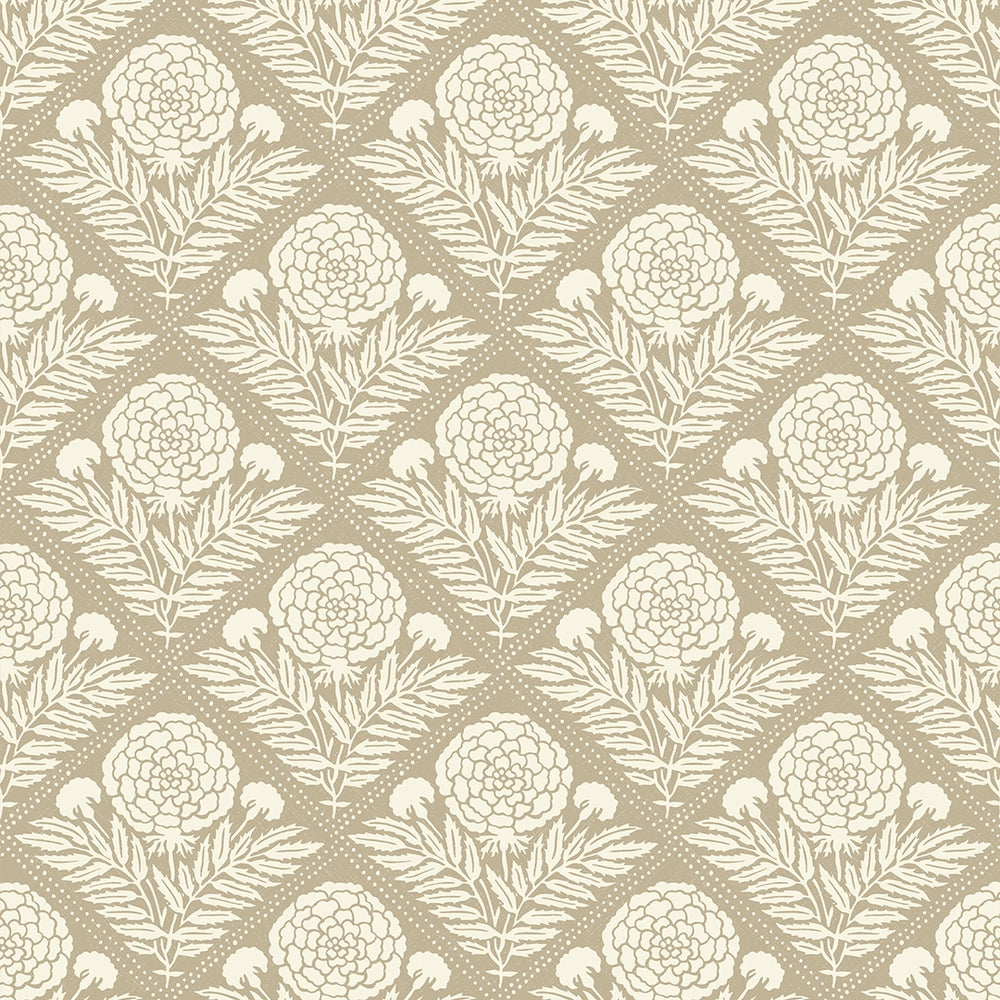 Sample of Garden Tapestry Wallpaper in Taupe