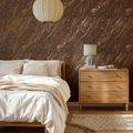 Gold Marble Wallpaper in Chocolate with Gold Foil
