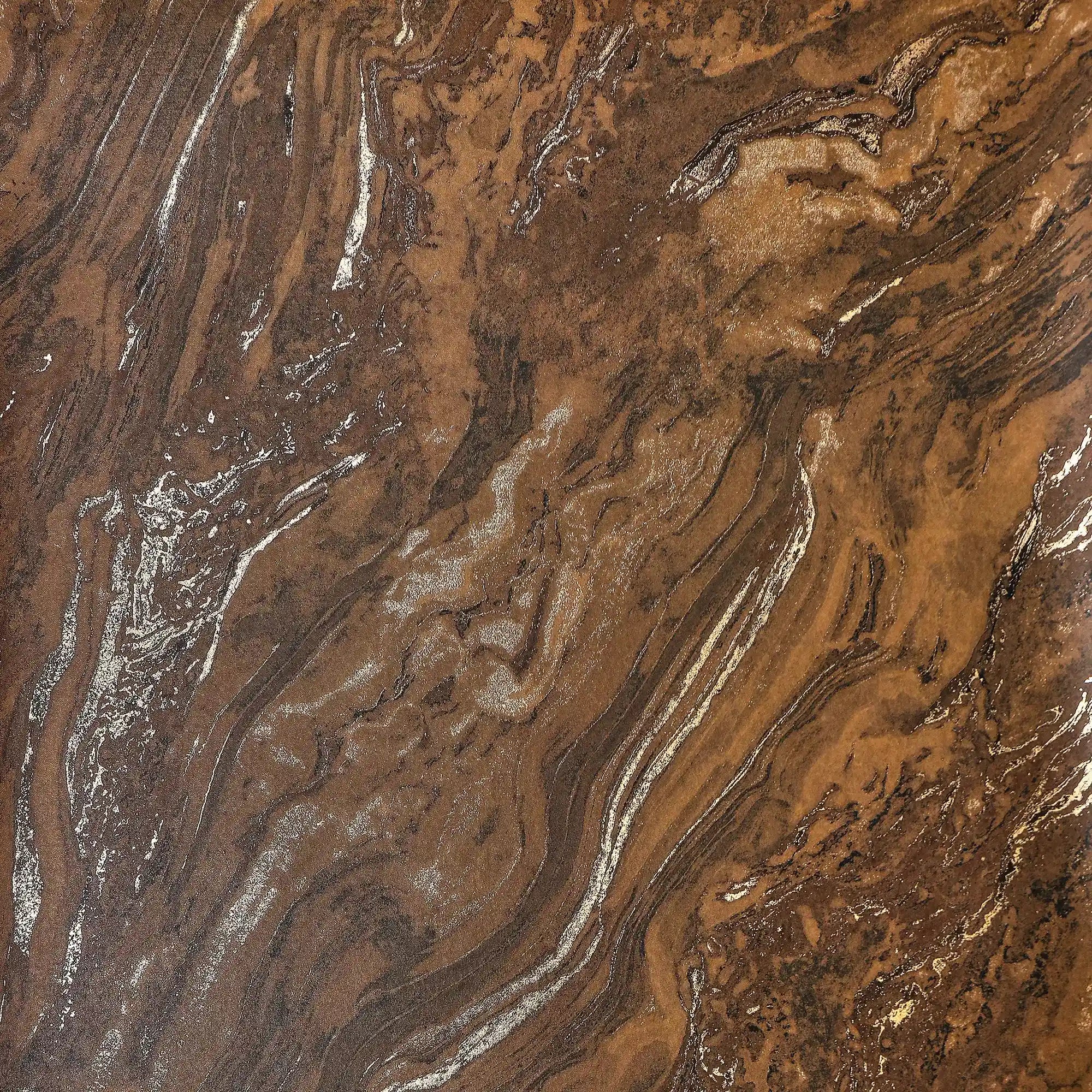 Gold Marble Wallpaper in Chocolate with Gold Foil