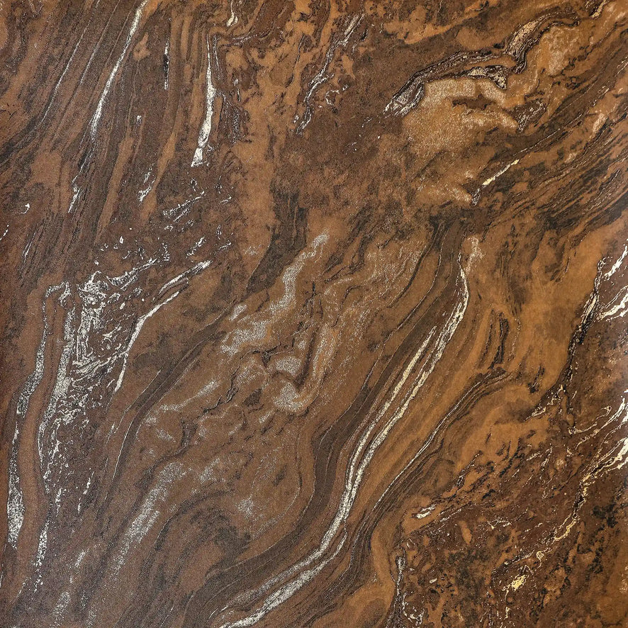 Gold Marble Wallpaper in Chocolate with Gold Foil