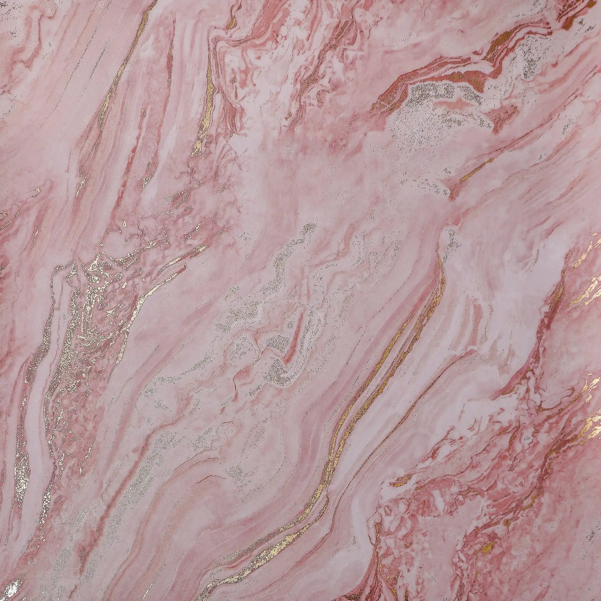 Gold Marble Wallpaper in Pink with Gold Foil