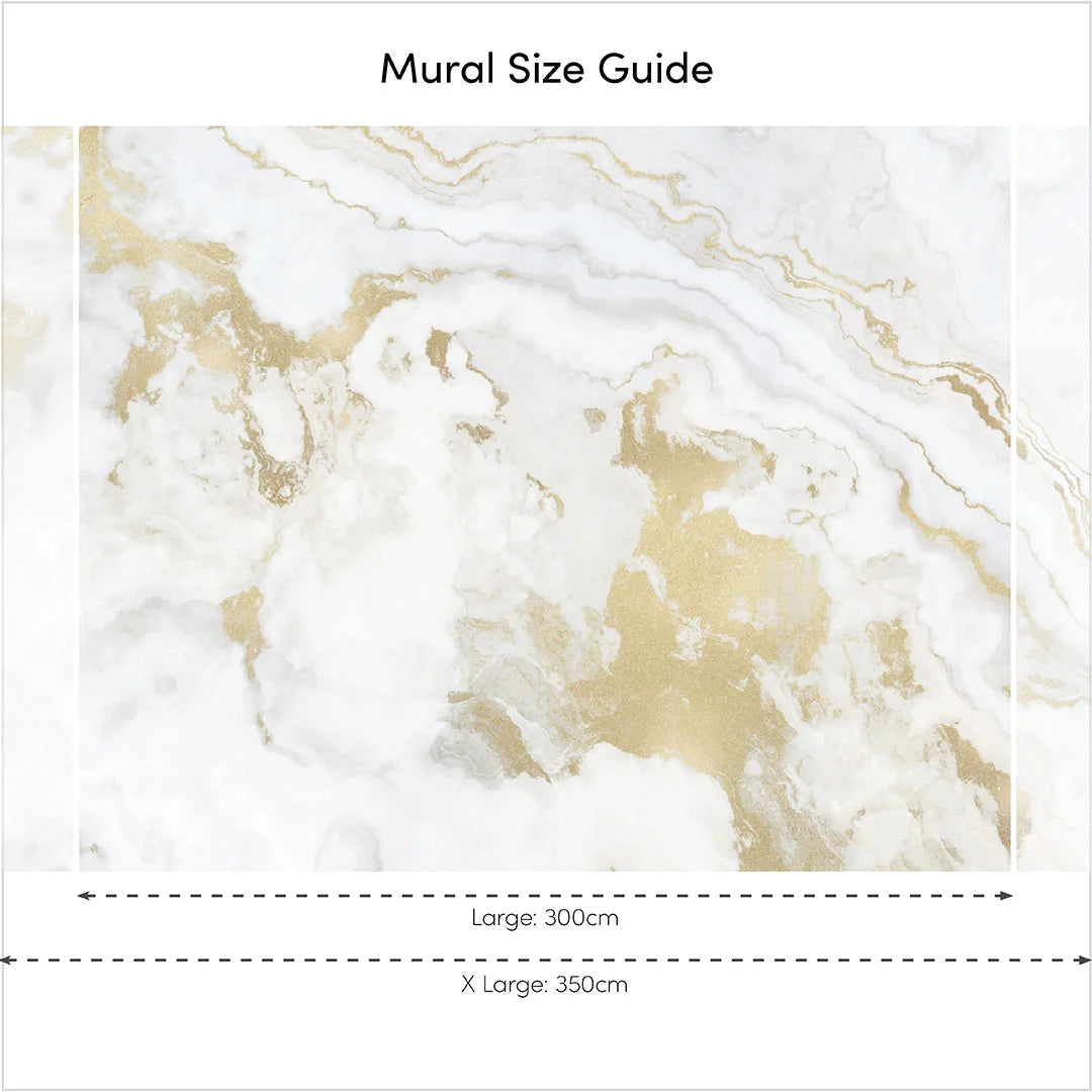 Golden Agate Marble Mural in Natural with Gold Effect