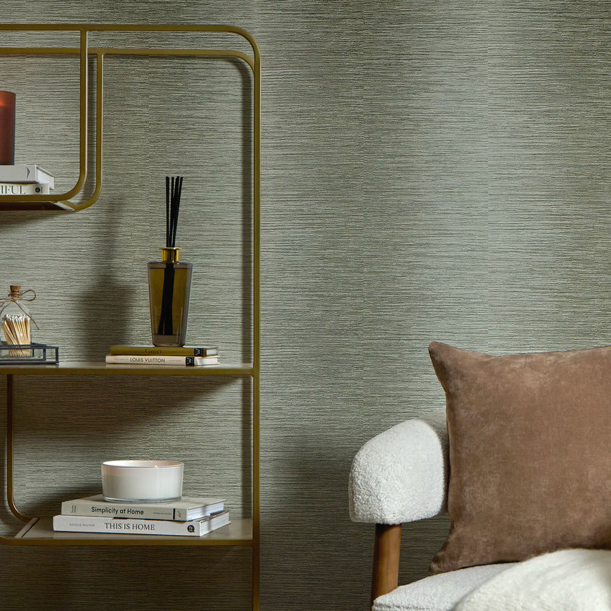 Golden Contours Wallpaper in Sage
