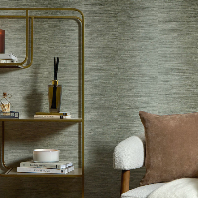 Golden Contours Wallpaper in Sage