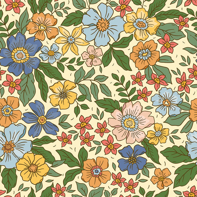 Gorgeous Gardenia Wallpaper in Lemon