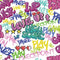 Graffiti Gamer Wallpaper in Pink on White