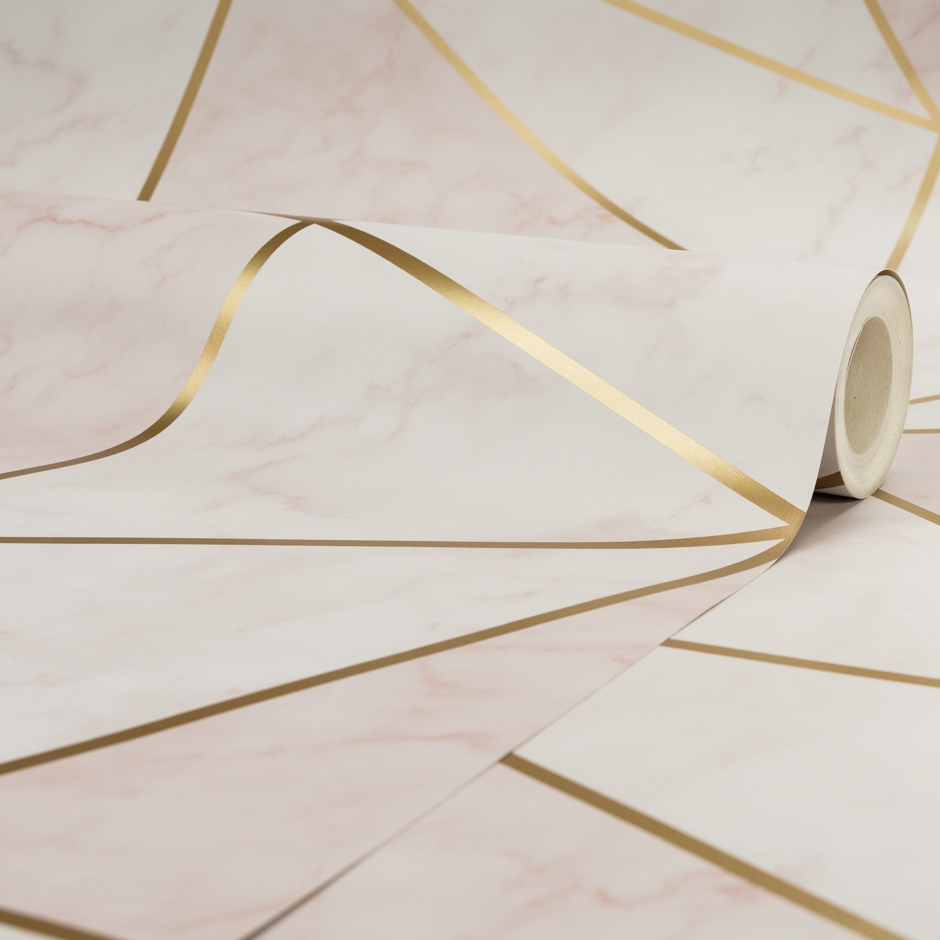 Zara Marble Wallpaper Soft Pink & Gold