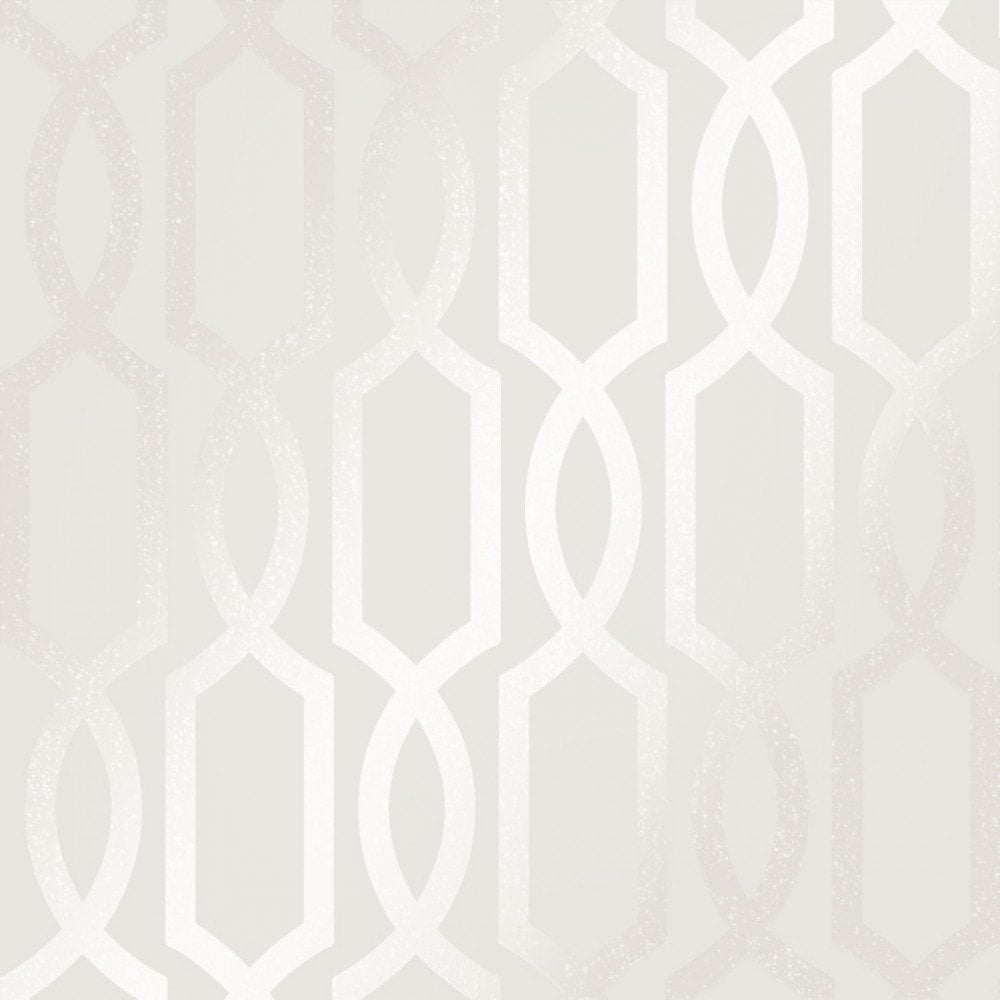 London Trellis Wallpaper in White