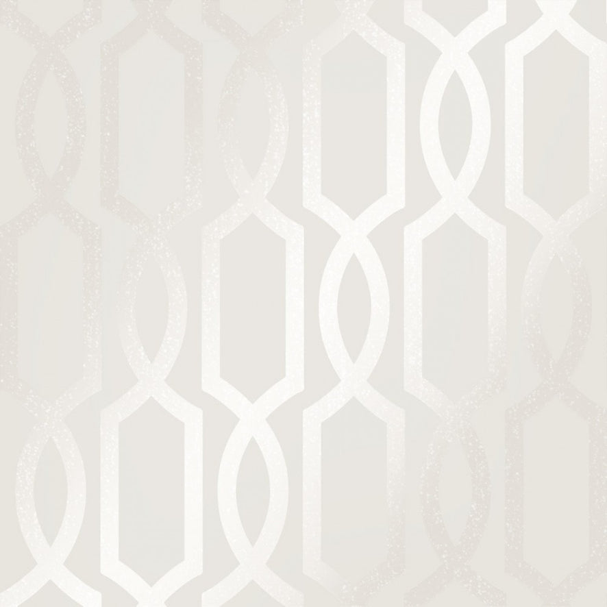 London Trellis Wallpaper in White