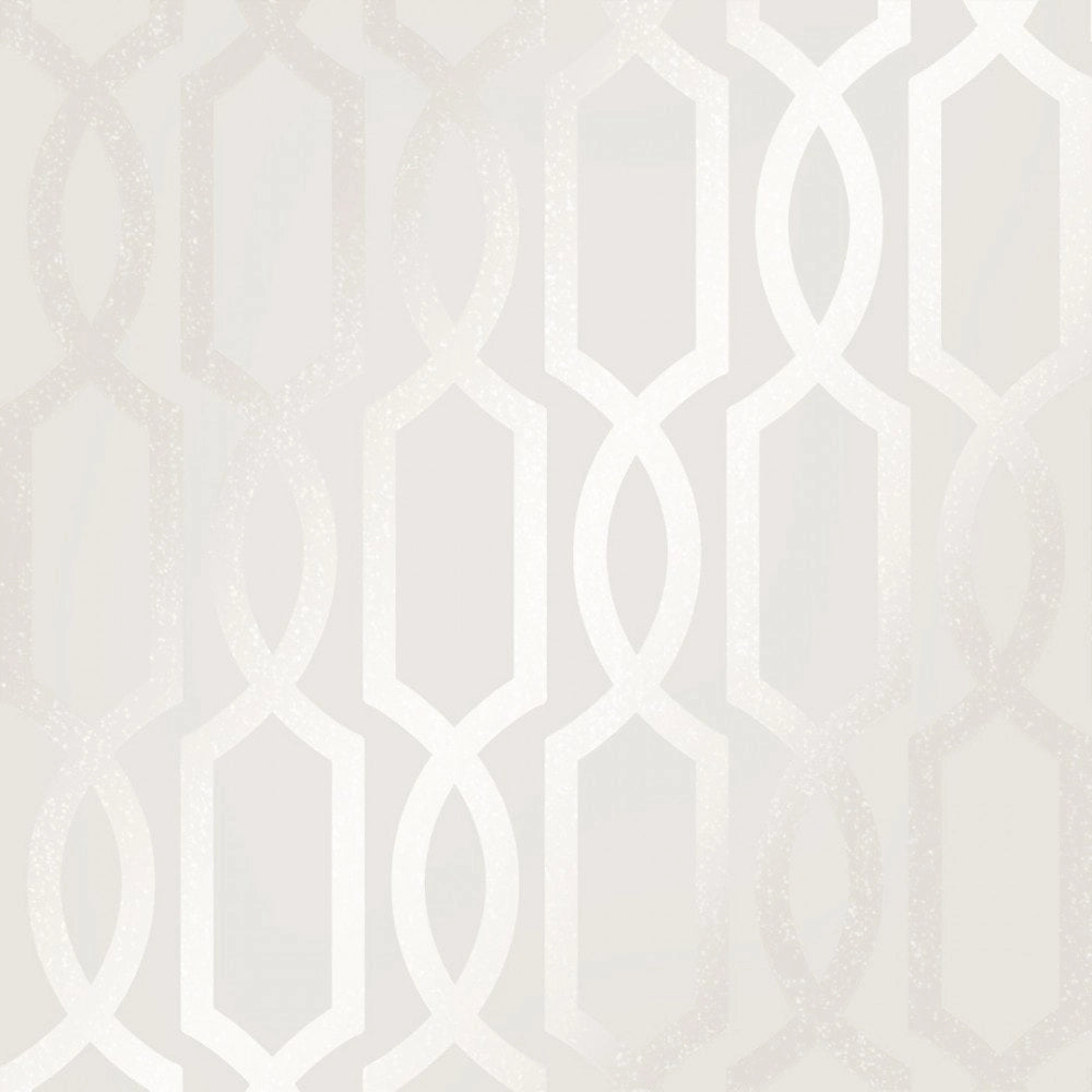 London Trellis Wallpaper in White