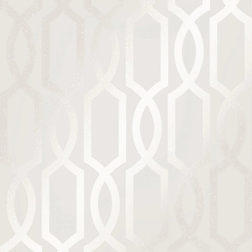 London Trellis Wallpaper in White