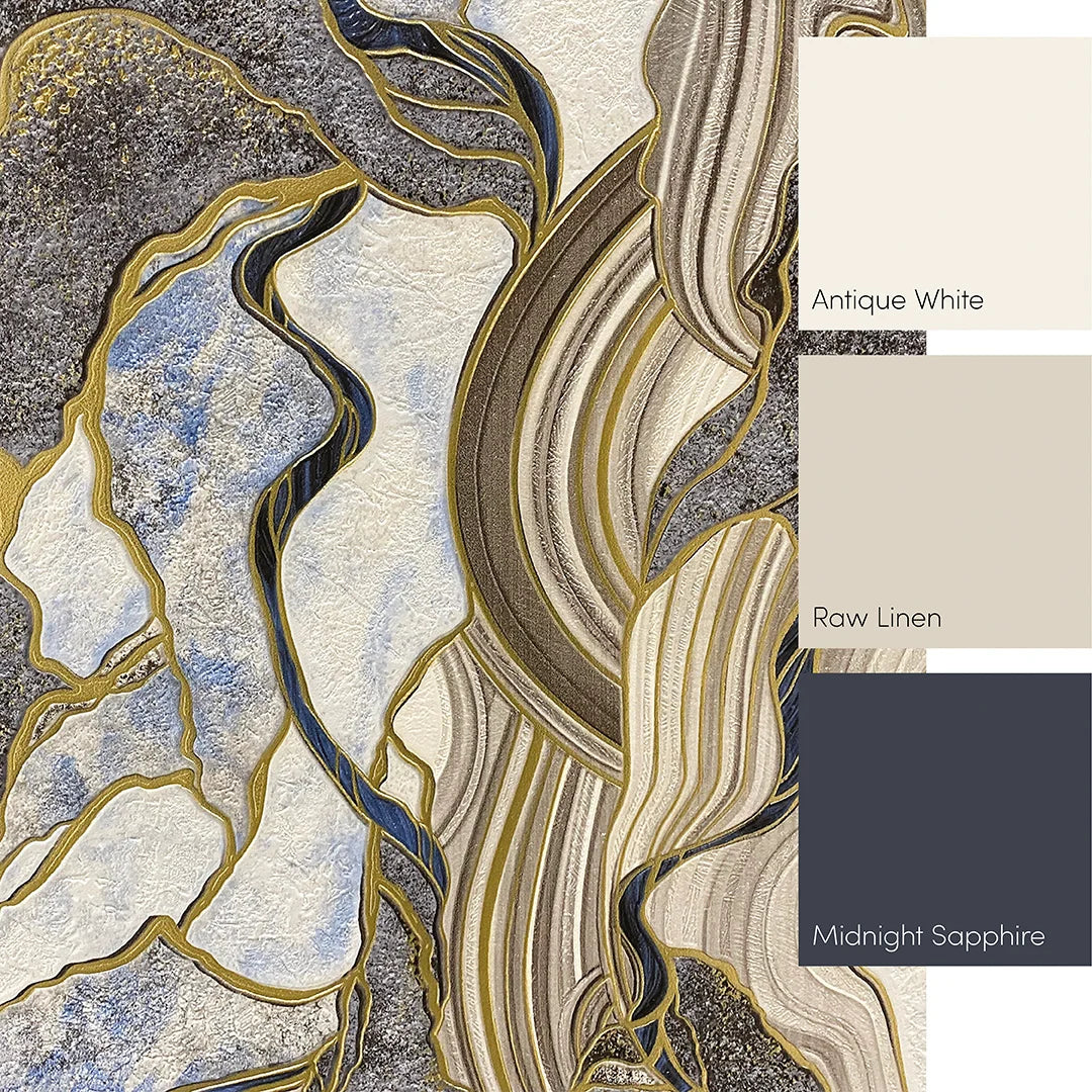 Hercules Mural in Navy and Gold