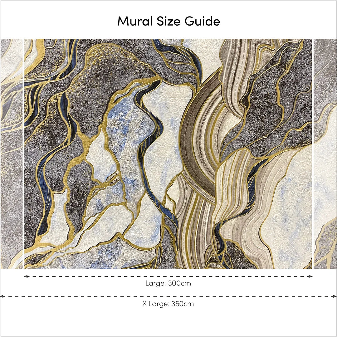 Hercules Mural in Navy and Gold