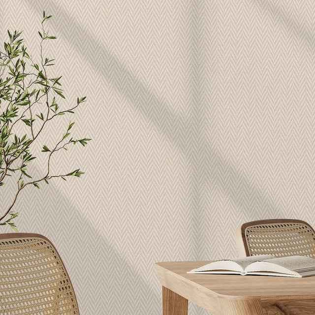 Herringbone Wallpaper in Natural