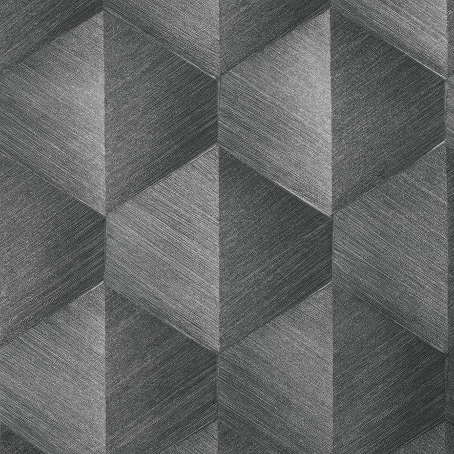 Hex Wallpaper in Gunmetal Grey
