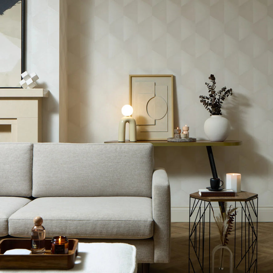 Hex Wallpaper in Ivory – I Love Wallpaper