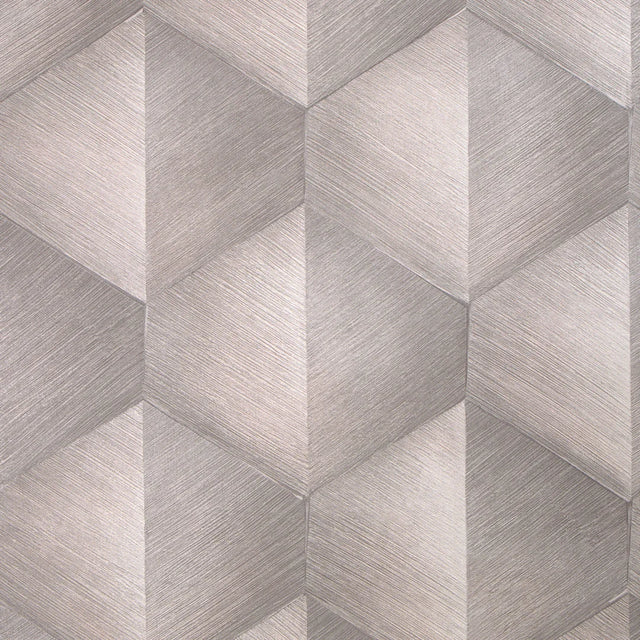 Hex Wallpaper in Warm Grey
