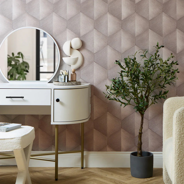 Hex Wallpaper in Warm Grey