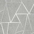Metro Geometric Apex Wallpaper in Grey & Silver