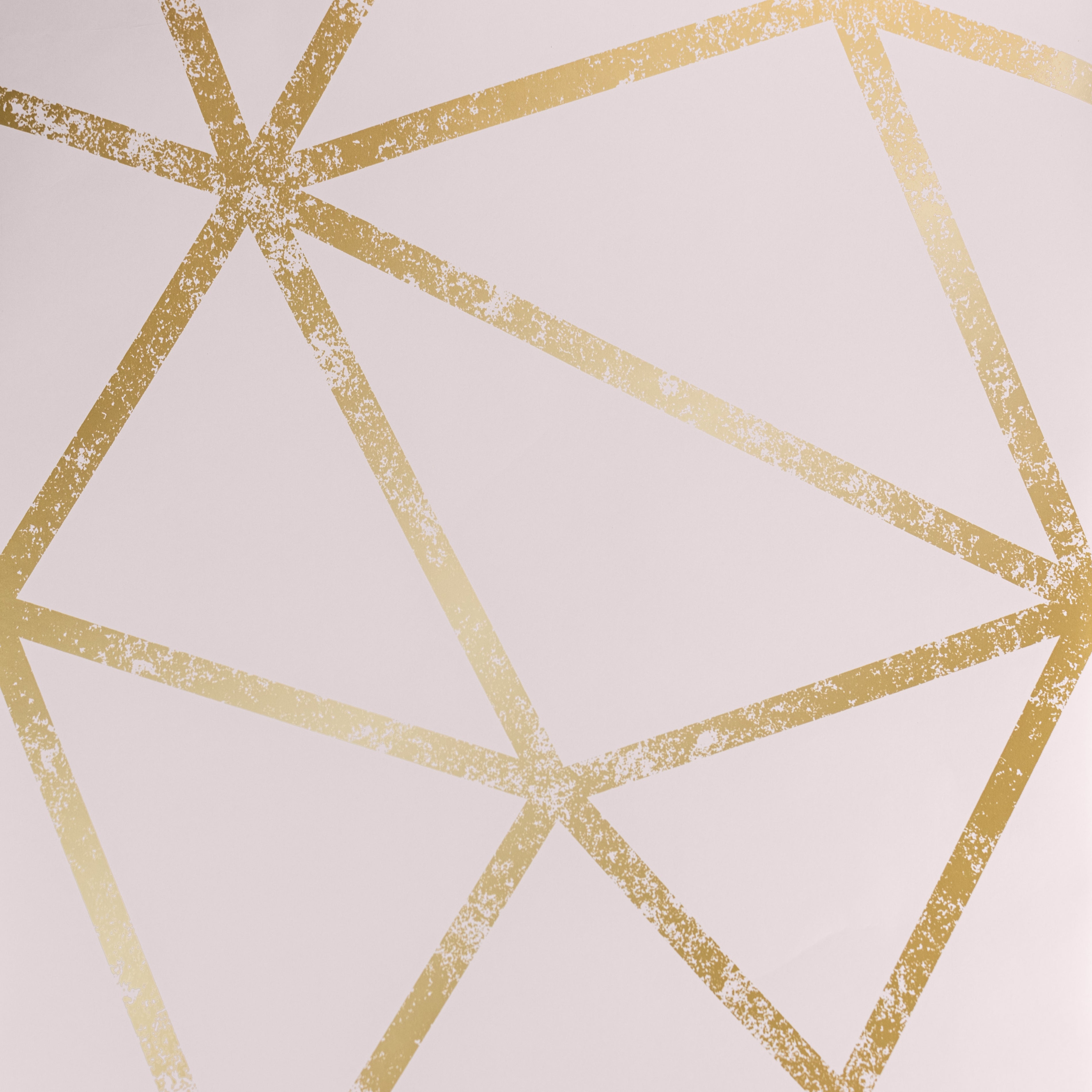 Framework Distressed Metallic Wallpaper in Pink Gold