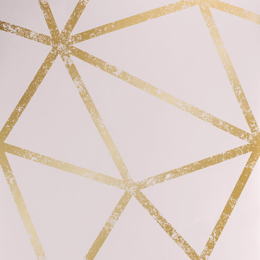 Framework Distressed Metallic Wallpaper in Pink Gold