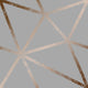 Framework Distressed Metallic Wallpaper in Grey & Copper