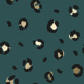 Leopard Animal Print Wallpaper in Teal