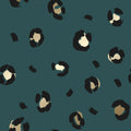 Leopard Animal Print Wallpaper in Teal