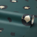 Leopard Animal Print Wallpaper in Teal