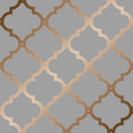 Morocco Trellis Wallpaper in Grey and Copper