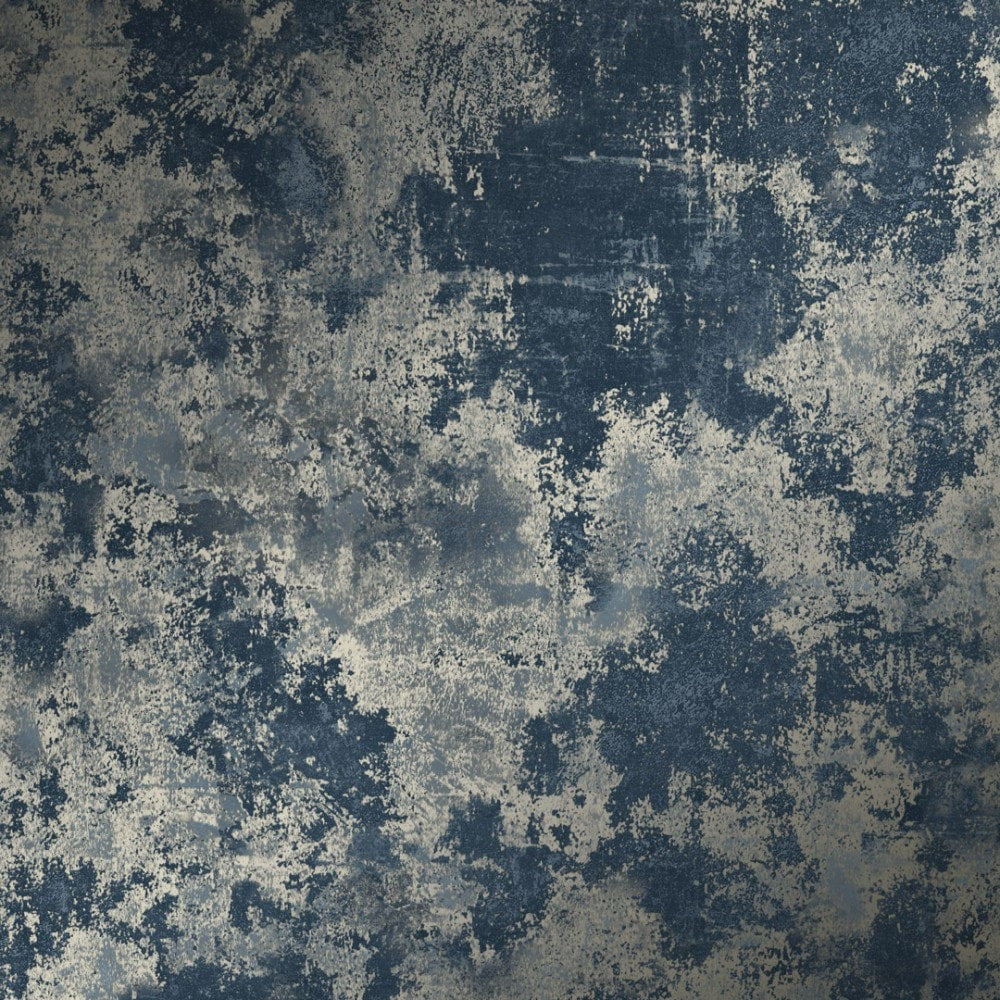 Geneva Metallic Wallpaper in Blue & Gold