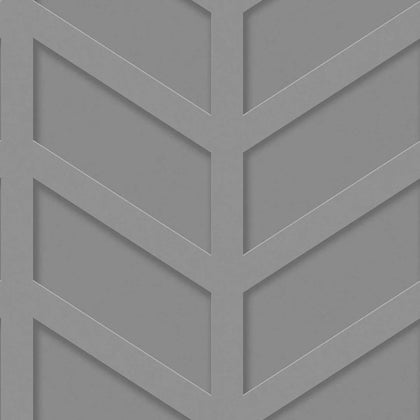 Chevron Panel Wallpaper in Soft Grey