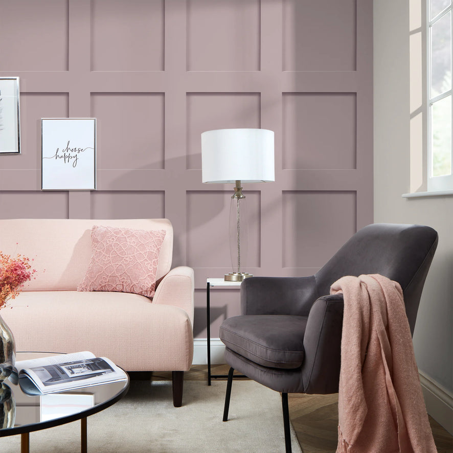 Contemporary Wood Panel Wallpaper in Blush Pink