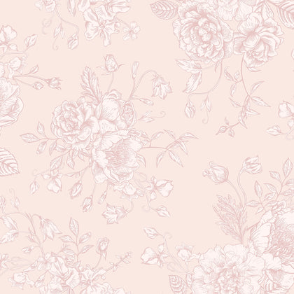 Romantic Roses Wallpaper in Pink