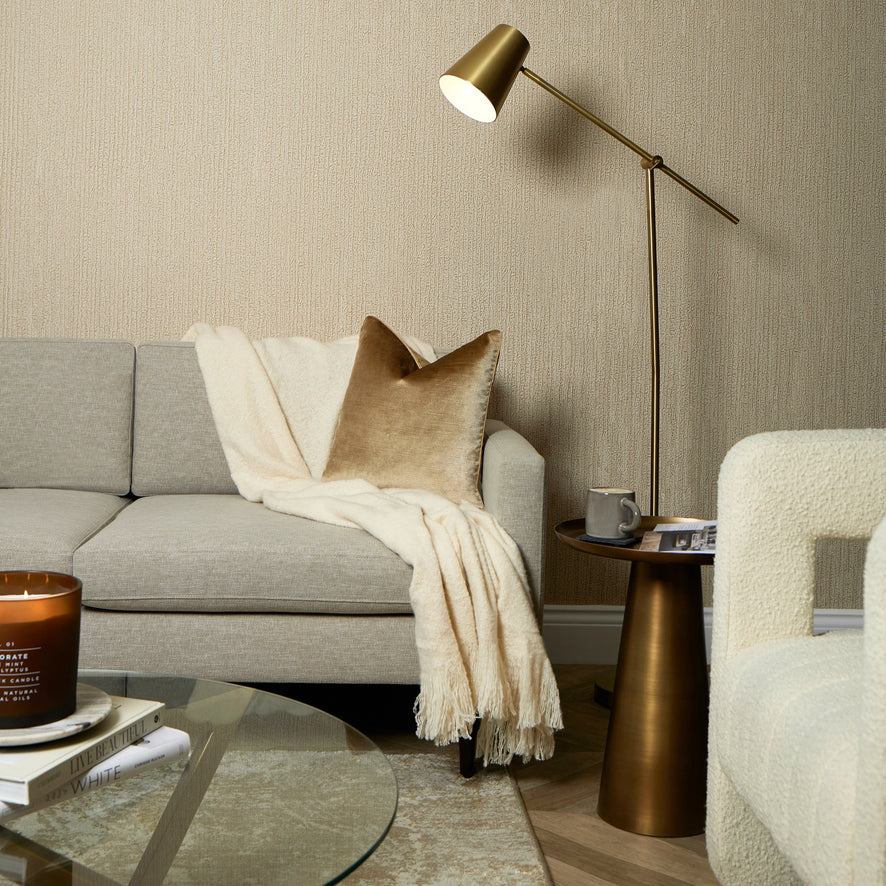 Haptic Metallic Wallpaper in Latte