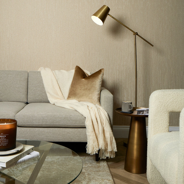 Haptic Metallic Wallpaper in Latte