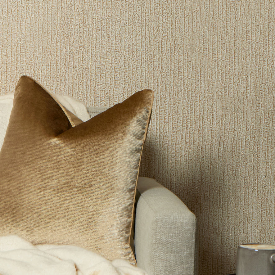 Haptic Metallic Wallpaper in Latte