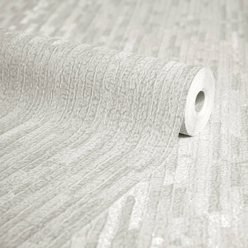 Haptic Metallic Wallpaper in White