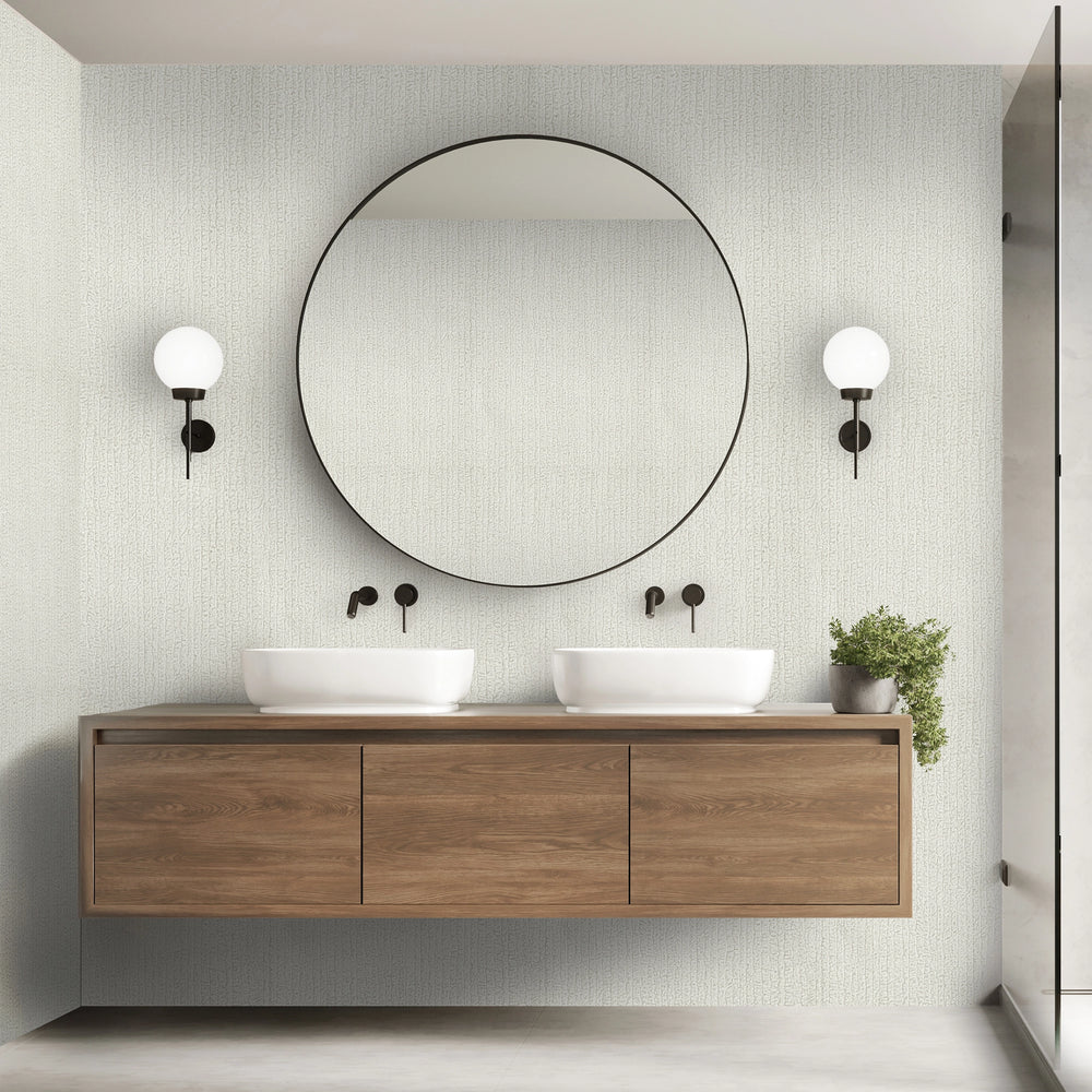 Haptic Metallic Wallpaper in White