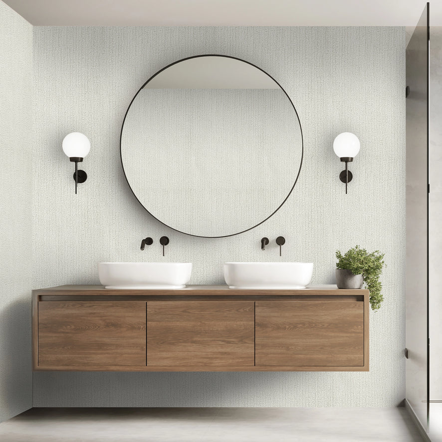 Haptic Metallic Wallpaper in White