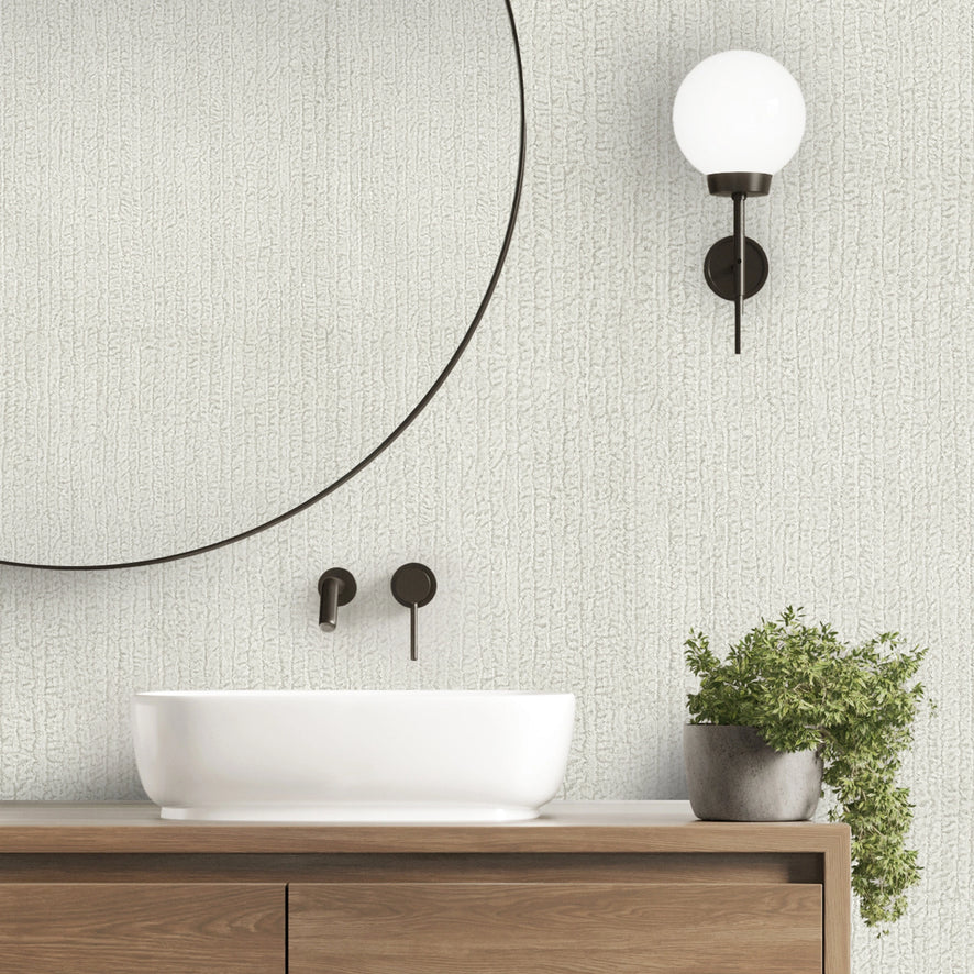 Haptic Metallic Wallpaper in White
