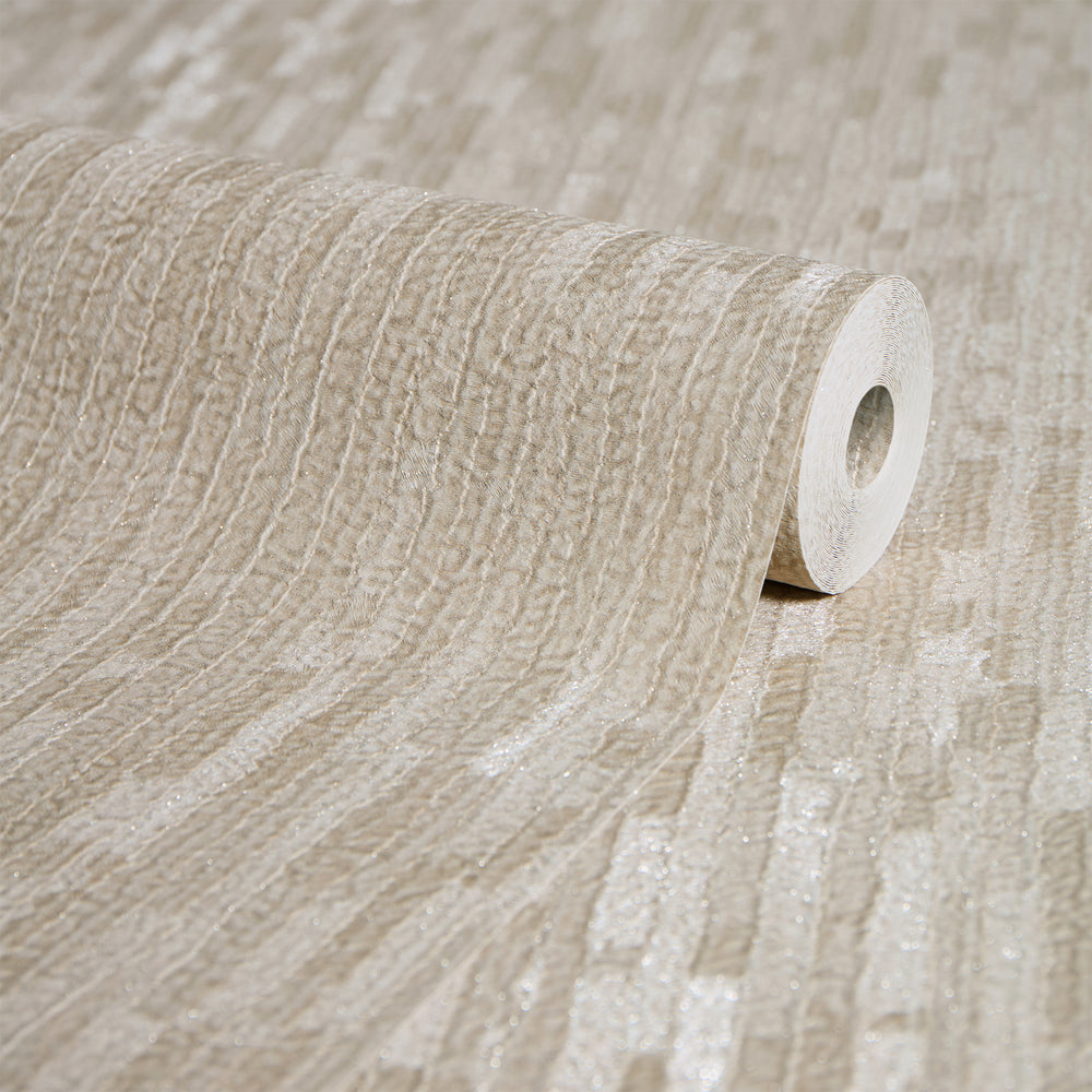 Haptic Metallic Wallpaper in Stone