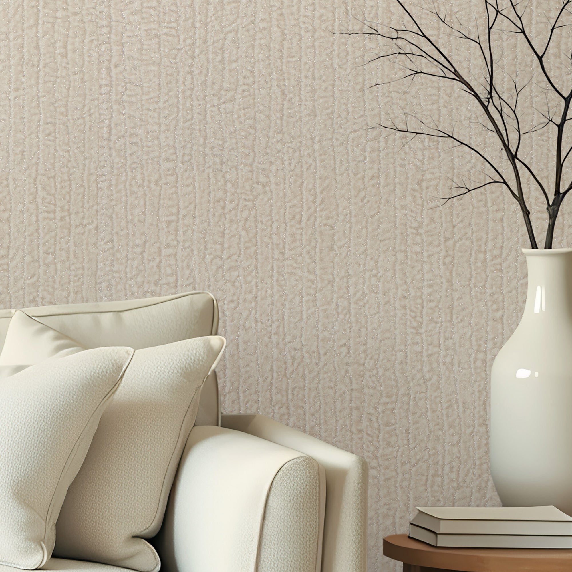 Haptic Metallic Wallpaper in Stone