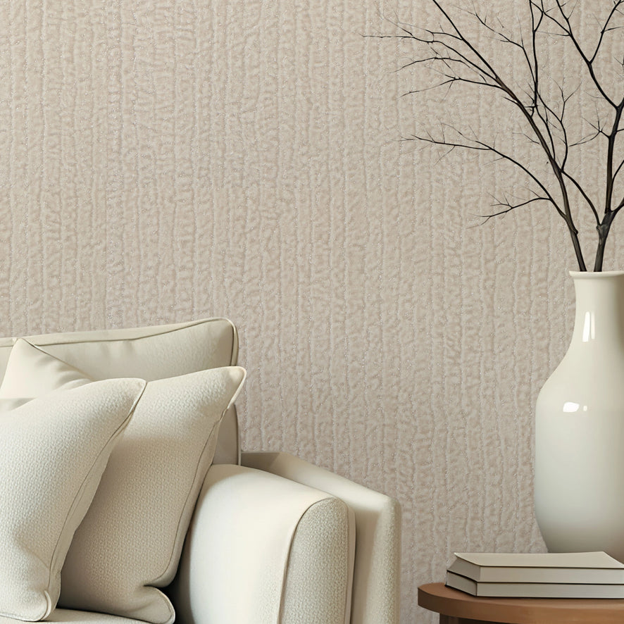 Haptic Metallic Wallpaper in Stone