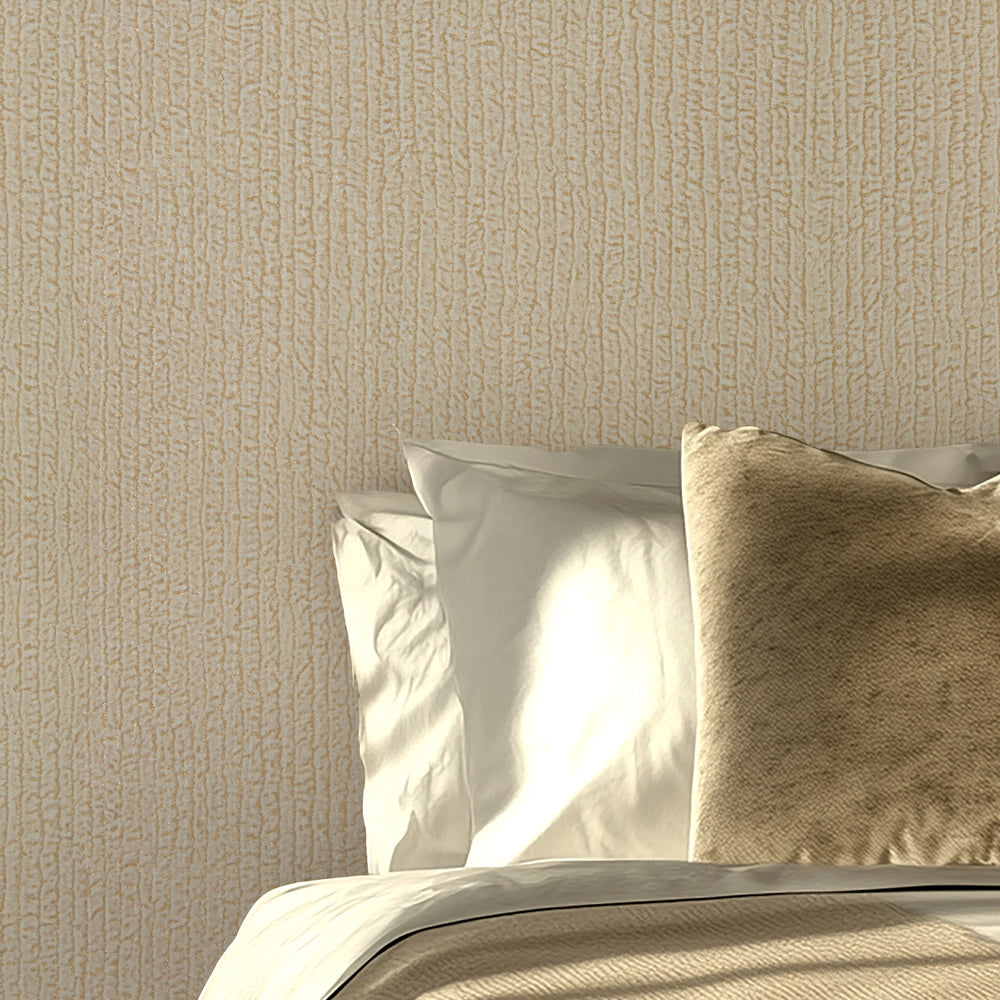 Haptic Metallic Wallpaper in Gold