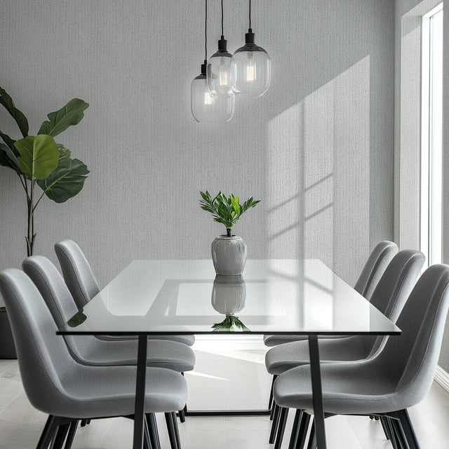 Haptic Metallic Wallpaper in Silver