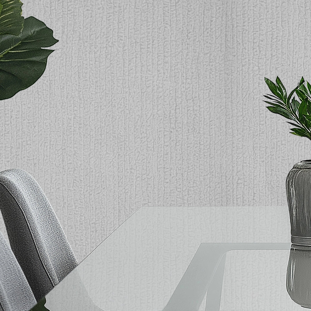 Haptic Metallic Wallpaper in Silver