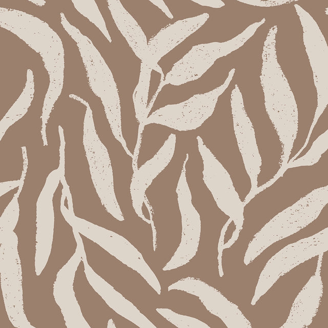 Olive Leaf Wallpaper in Mocha
