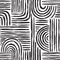 Raffia Curves Wallpaper in Charcoal on White
